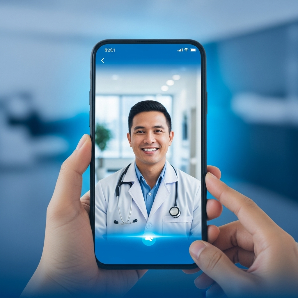 Telehealth consultation with a Filipino doctor on mobile
